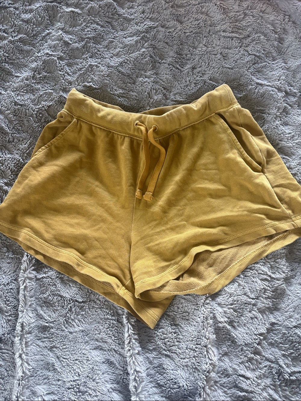 XS Everyday Drawstring Women's Shorts in Mustard Yellow